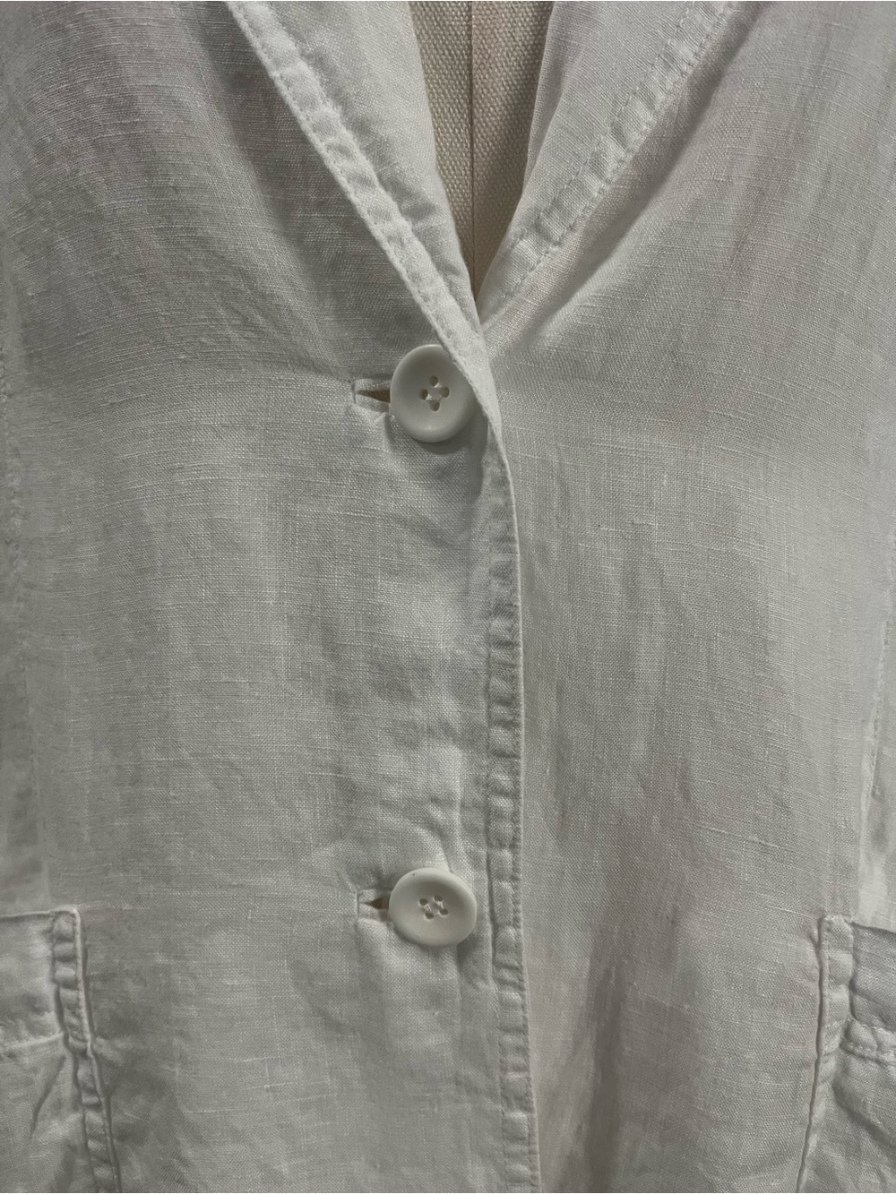Eileen Fisher Organic Irish Linen Tower Sleeve & Cotton Panel Blazer Large - Picture 5 of 13